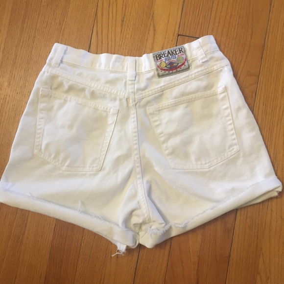 Vintage Pants - Vintage White High-Waisted Jean Shorts